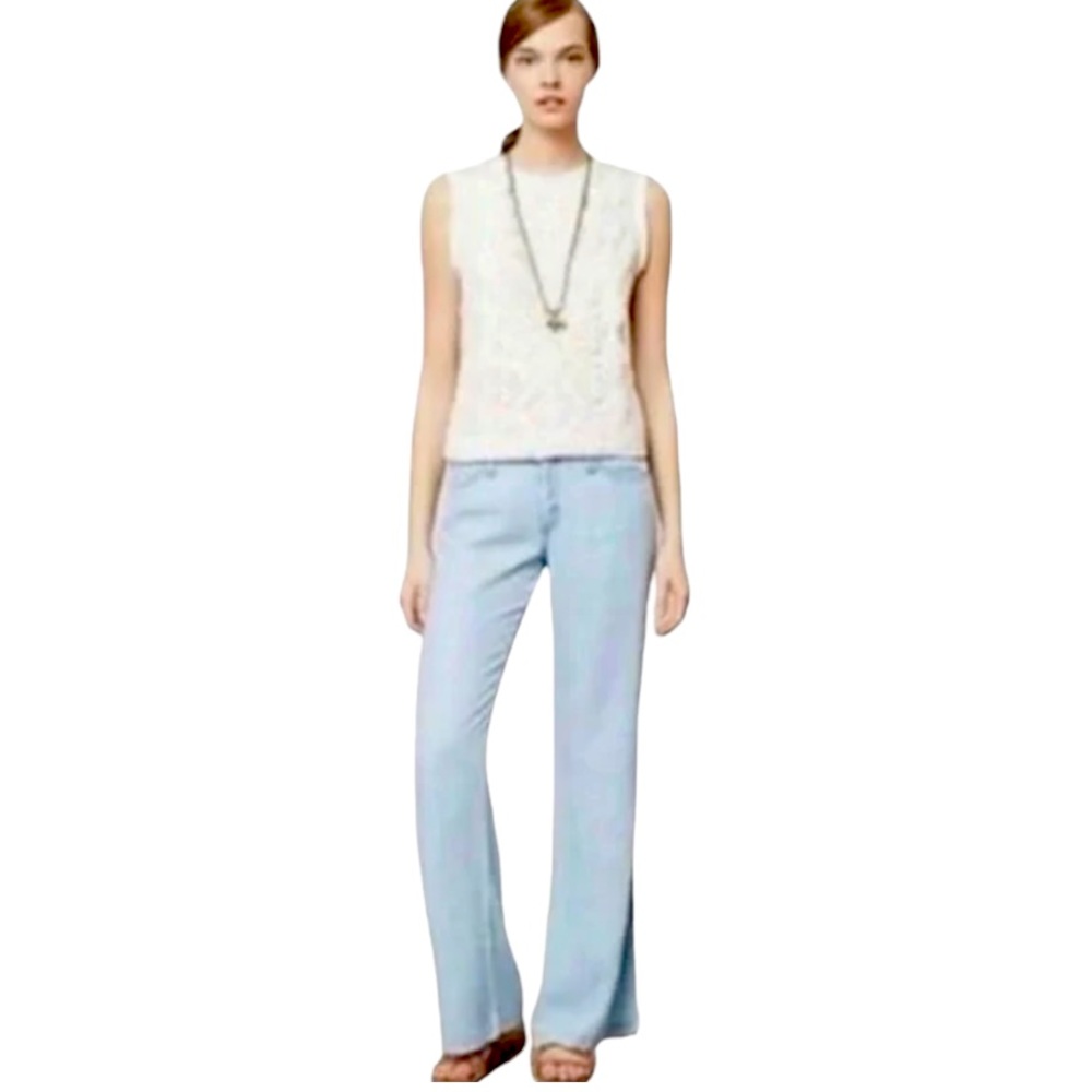 Anthropologie Cloth & Stone Chambray Wide Leg Pants